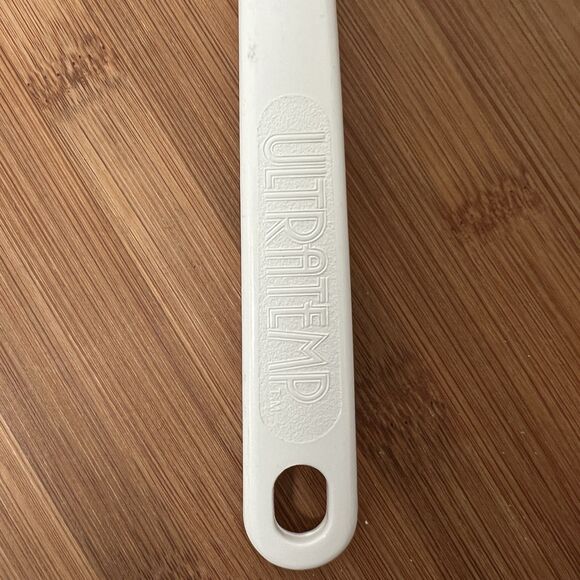 Vtg Ultratemp Slotted Serving Spoon Cooking Utensil White Robinson - Picture 3 of 5